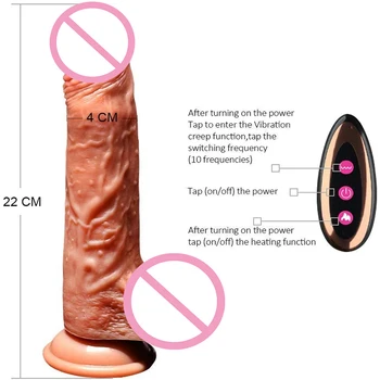 Încălzire Vibrator Realist Penis Swing de Fluaj Dick fără Fir Control de la Distanță de sex Feminin Masturbatori Vibratoare Jucarii Sexuale pentru Femei