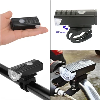 Faruri de biciclete Biciclete Lumina USB Reîncărcabilă 1000 Lumen 3 Moduri de lampă Față Ciclism Lanterna LED-uri Lanterna Accesorii pentru Biciclete