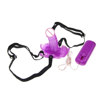Portabil curea pe dildo-uri Fluture penis artificial Vibratoare Portabile Pentru Femei Vaginal Masaj Stimularea punctului G sex femeie Masturbari