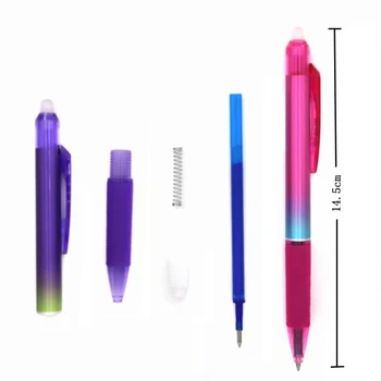 4buc/set culoare Curcubeu Erasable pen Apăsați 0.5 mm Albastru/Negru de cerneală Erasable Stilou pentru Scoala Biroul de Scris, Consumabile Papetarie