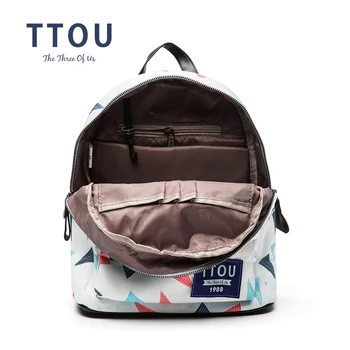 TTOU Design Colorat Triunghi de Imprimare Rucsac Adolescente Sac de Școală Femei Rucsac Geanta de Voiaj Capacitate chool Rucsac