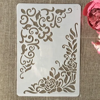26cm Flori Marginea DIY Stratificare Sabloane Pictura pe Perete Album de Colorat Relief Album Decorative Șablon Carte